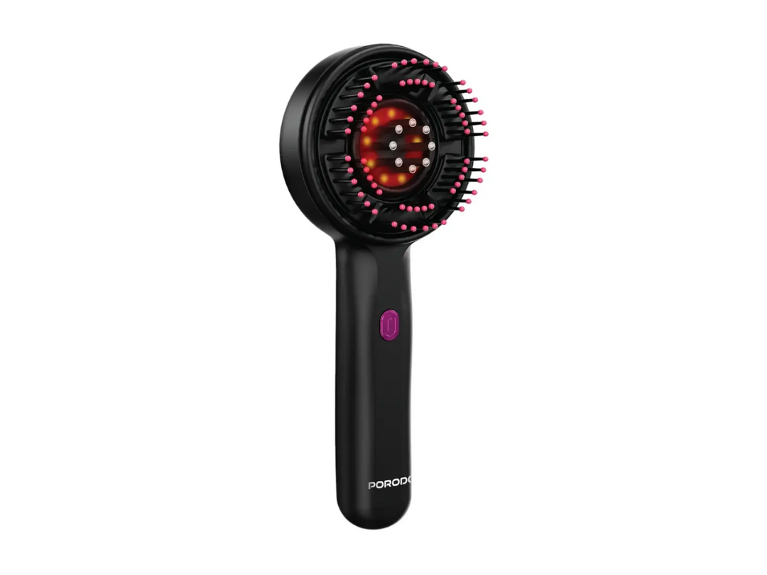 Porodo Lifestyle Handheld Electric Red Light Therapy Scalp Massager Hair Growth Comb - Black (PDLFSTFH918BK)