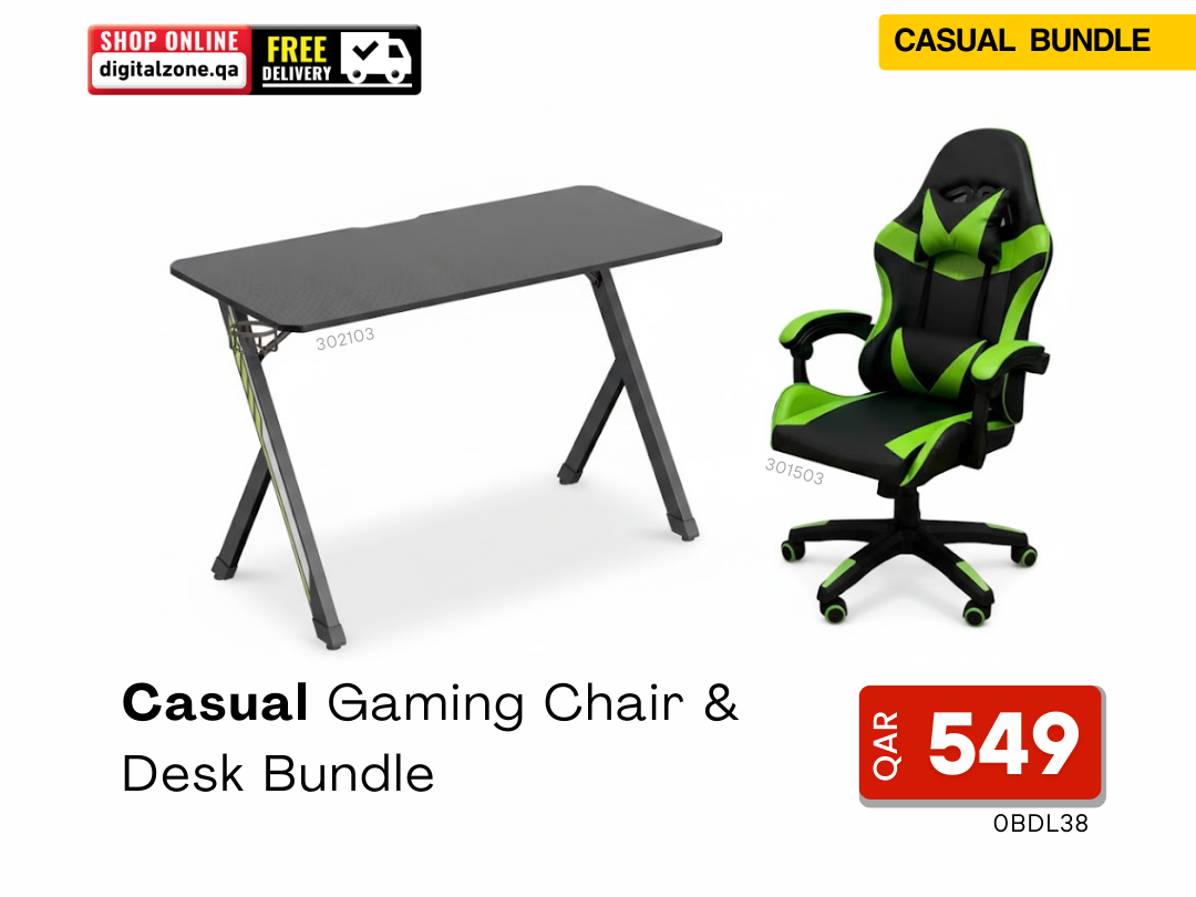 Casual Gaming Chair & Desk Bundle