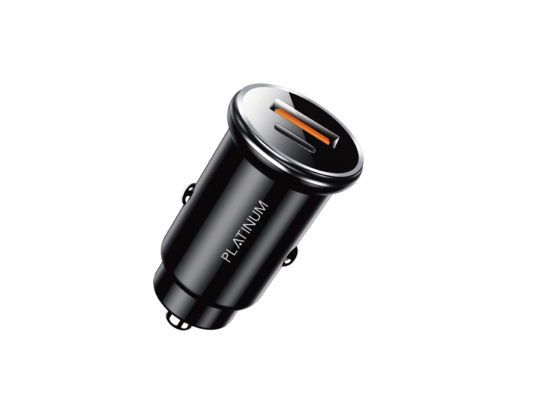 Buy Platinum Mini Car Charger PD 20W + QC - Fast Charging, Black in Qatar