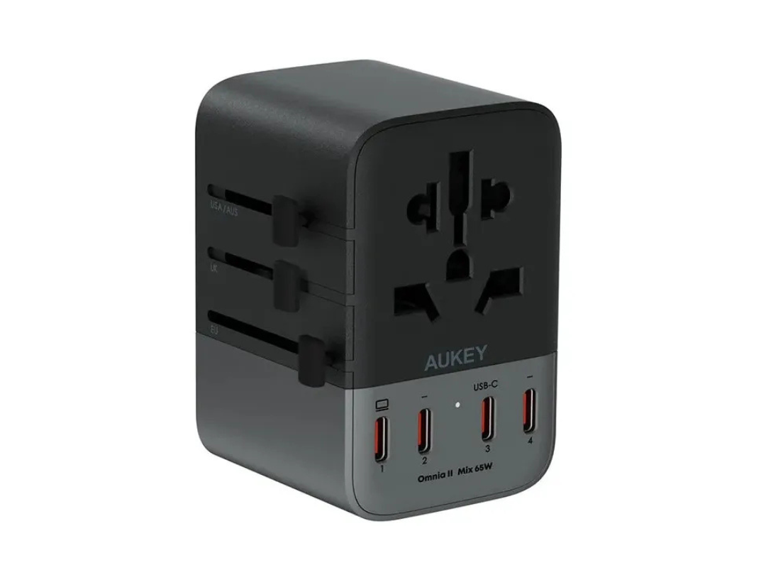 Buy Aukey PA-TA08A-GY 65W Travel Adapter 4C1A – Compact & Fast Charging in Qatar