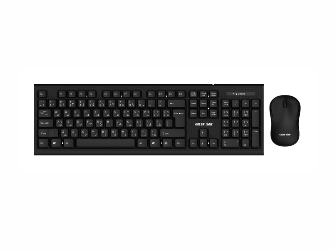 Green Lion Wireless Keyboard And Mouse Combo- Black (GNWS24GKEYMBK)