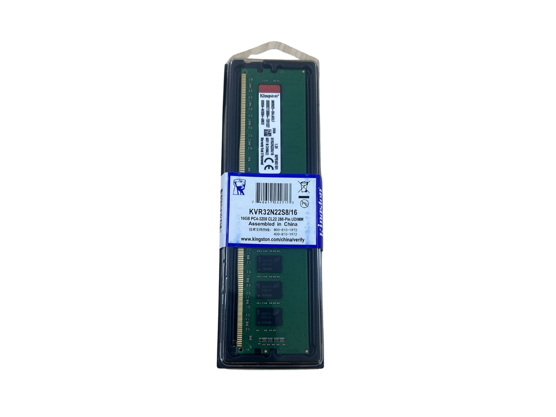 Kingston 16GB 3200MHz DDR4 Desktop RAM, SODIMM Non-ECC CL22 ECC Memory Module - KVR32N22S8/16 Kingston 16GB 3200MHz DDR4 Desktop RAM, SODIMM Non-ECC CL22 ECC Memory Module - KVR32N22S8/16