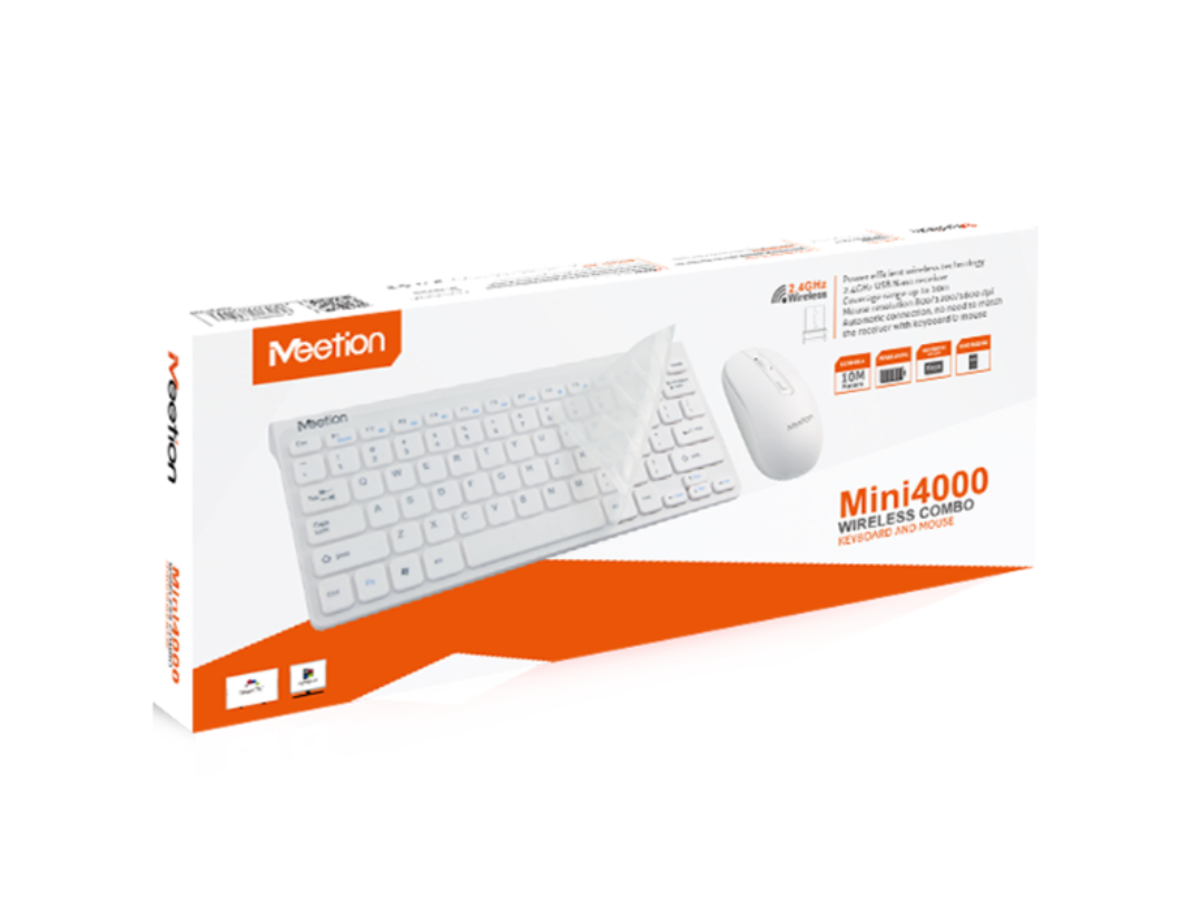 Meetion Mini4000 Wireless Keyboard & Mouse Combo – White | Qatar