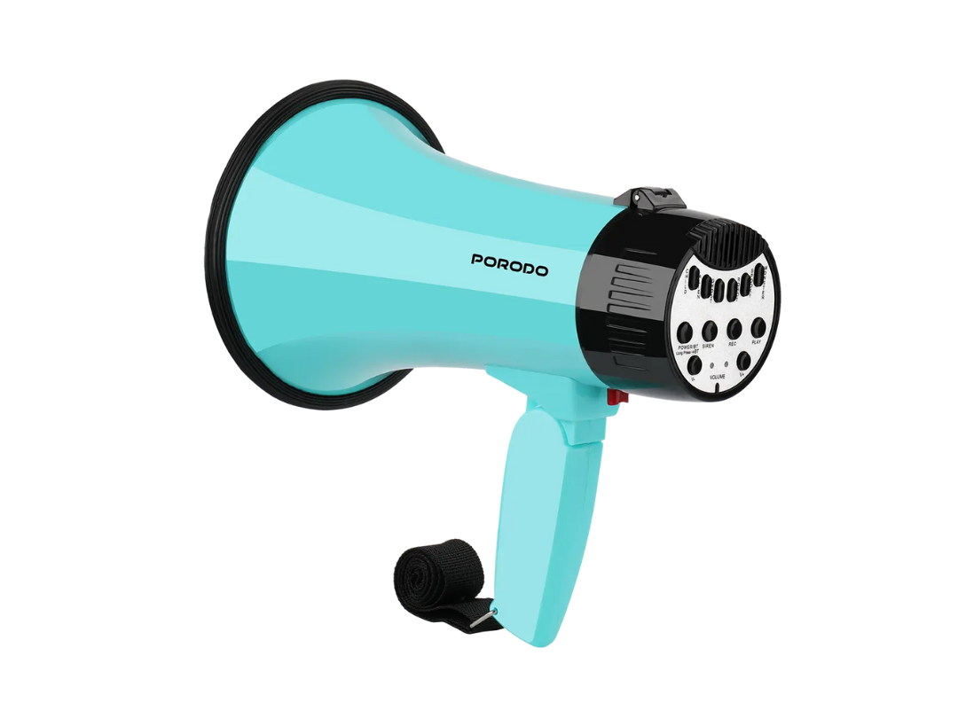 Porodo Kids Megaphone - Sky Blue | Loud & Fun for Kids, 3+ Years