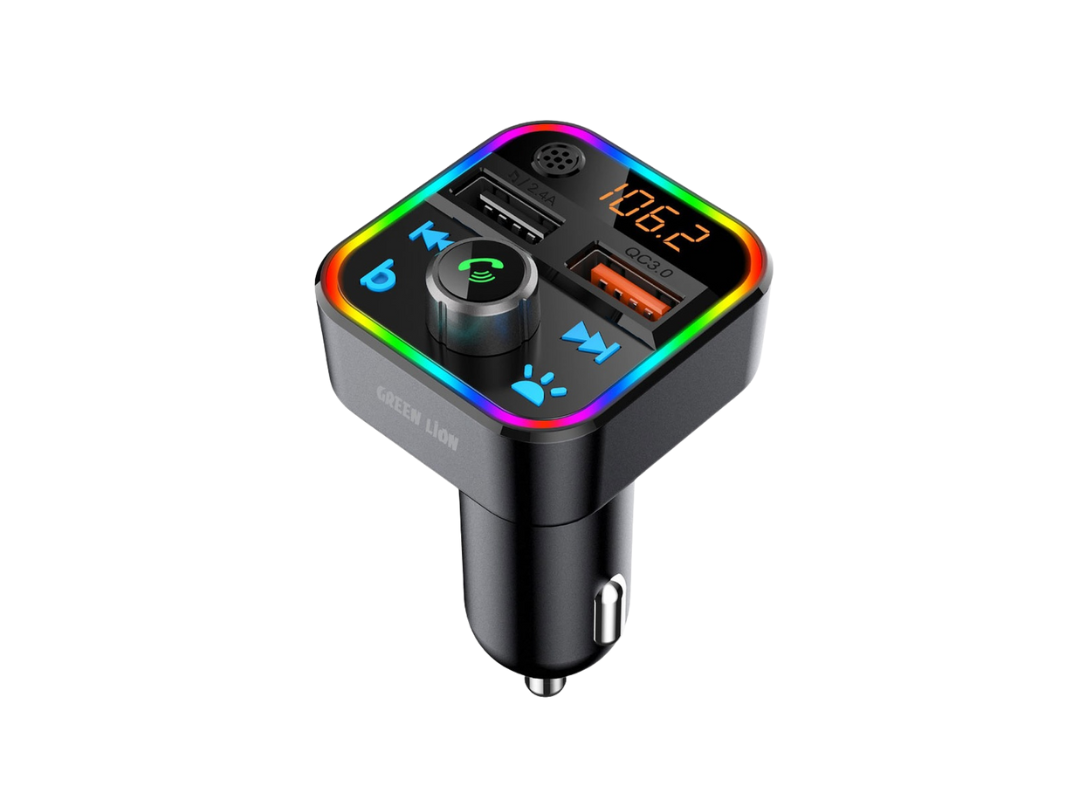 Green Lion Car FM Radio Transmitter Kit – Bluetooth & USB | Qatar