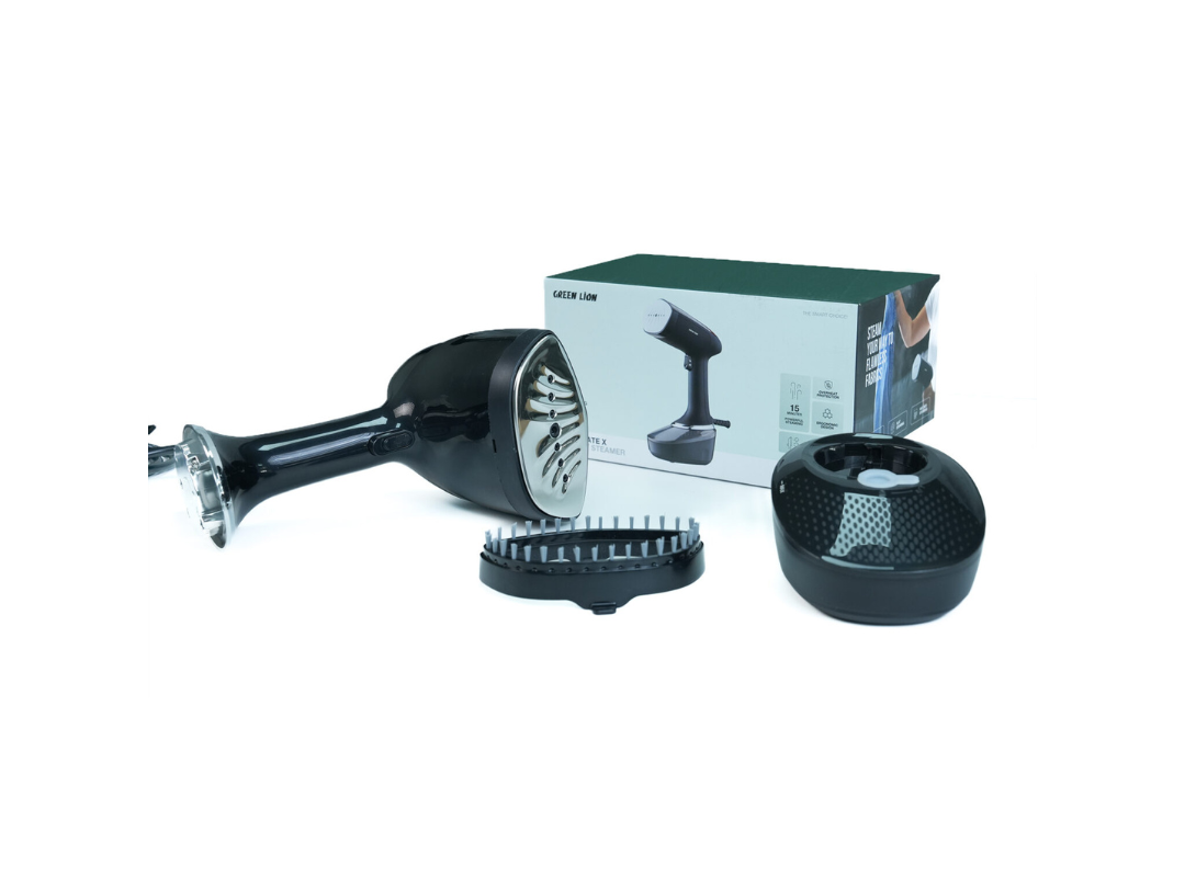 Green Lion1500W Garment Steamer with 300ML Water Tank and 15 Seconds Rapid Heating,  Steam Mate X – Black