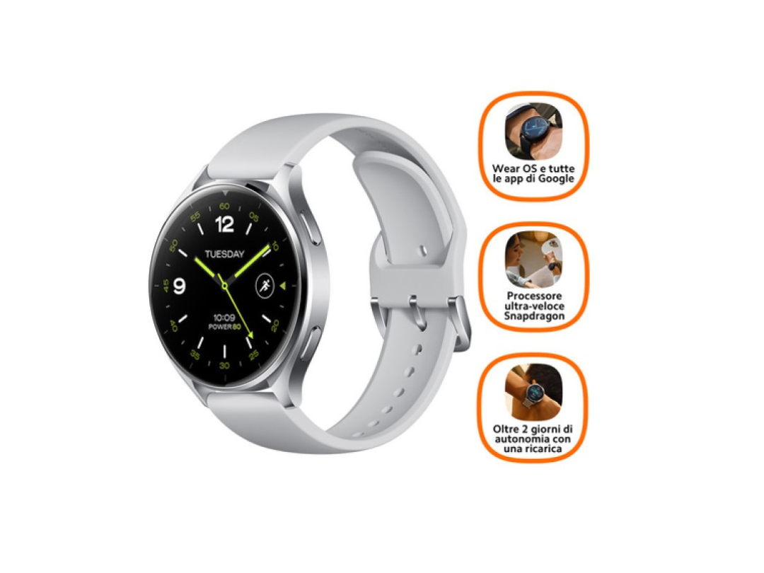 Xiaomi Watch 2 Silver Case With Gray TPU Strap