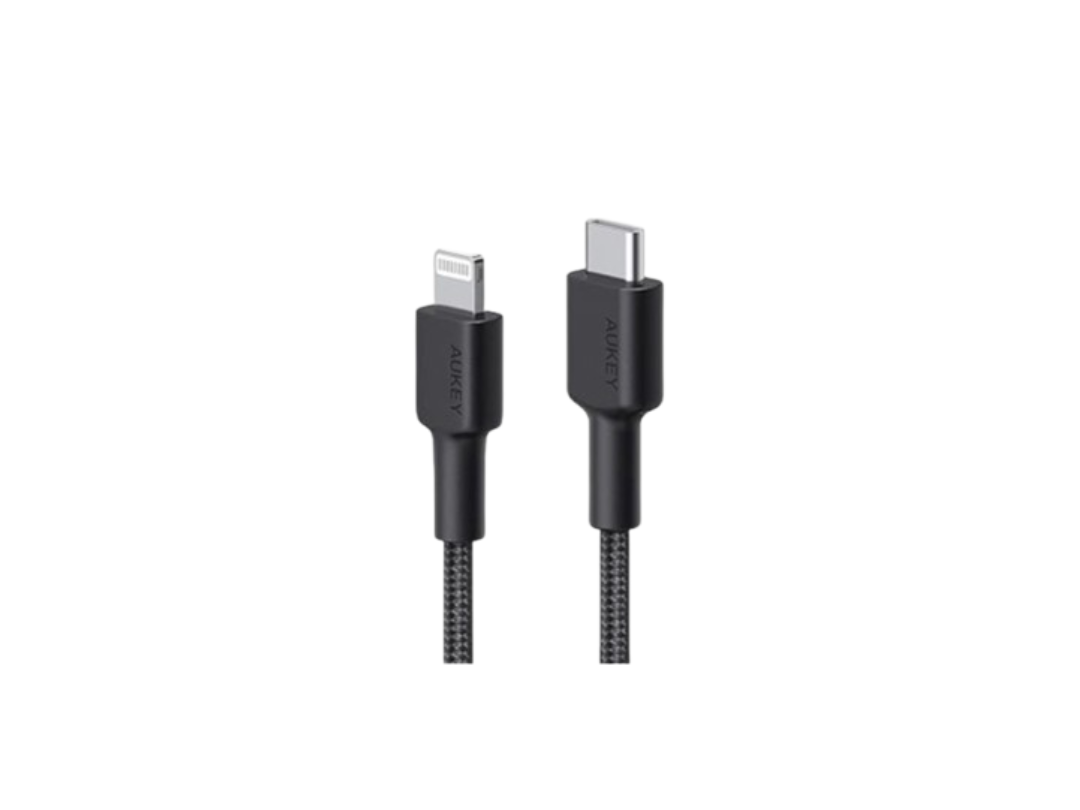 Buy Aukey USB C to Lightning Braided Cable 60W 1.8M - Black in Qatar