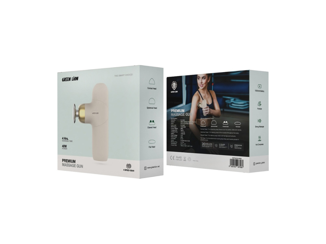 Green Lion Premium Massage Gun - Beige | Same-Day Delivery Qatar