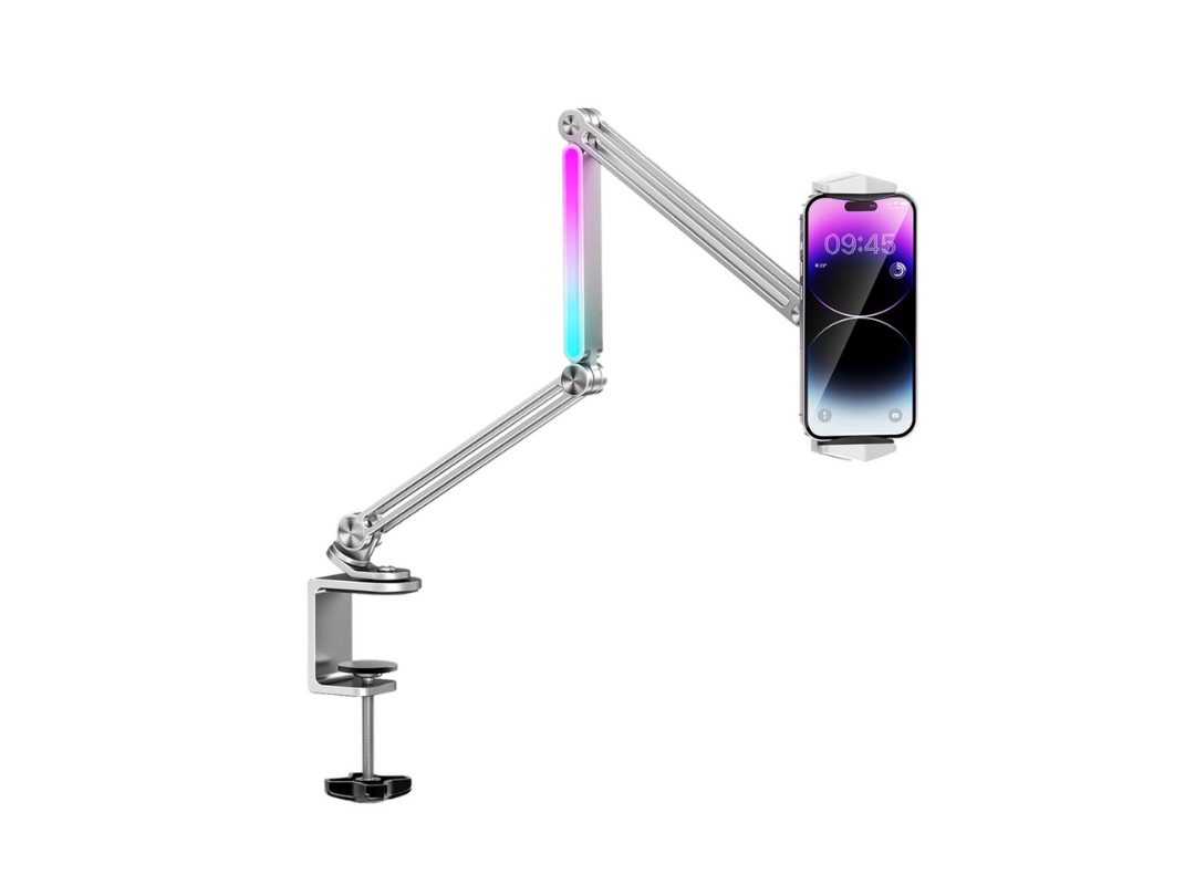 Buy Porodo Aluminum Desk Mount – RGB & 360° View |in Qatar