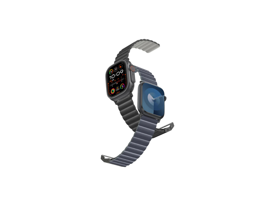 حزام جلدي AmazingThing Glamour Sense لساعة Apple Watch باللون الأزرق