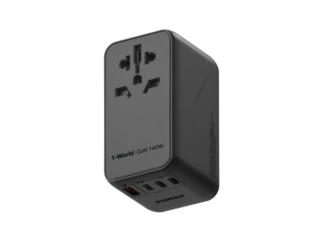 Buy Momax 1-World 140W GaN 4-Port AC Travel Adapter + USB-C Cable in Qatar