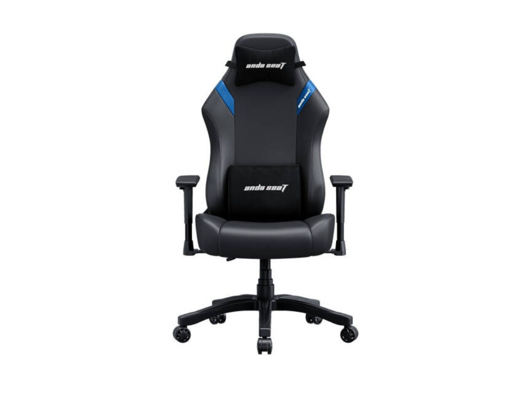 AndaSeat Luna Gaming Chair - PVC Leather, Adjustable, Black/Blue