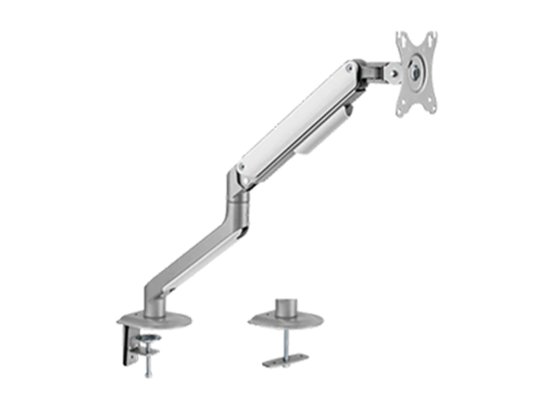 Twisted Minds Single Monitor Arm – Silver | Ergonomic Desk Mount