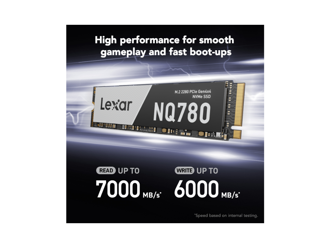 Lexar 1TB NQ780 SSD PCIe Gen4 NVMe M.2 2280 Internal Solid State Drive, Up to 6500/2500 MB/s Read/Write, Compatible with PS5, for Gamers and Creators (LNQ780X001T-RNNNU)