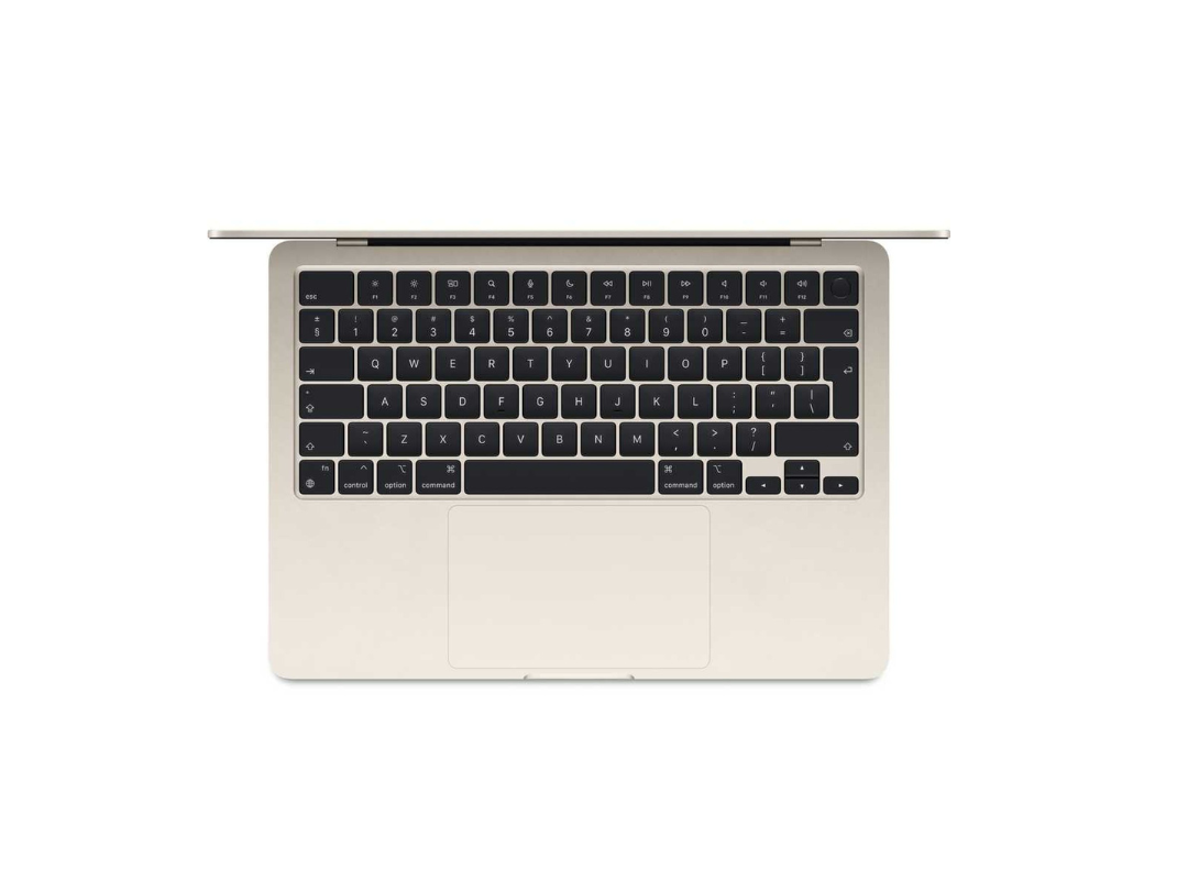 Apple MacBook Air 13 بوصة (2024) - M3 مع وحدة معالجة مركزية 8 نواة / ذاكرة وصول عشوائي 8 جيجابايت / SSD 256 جيجابايت / وحدة معالجة رسومية 8 نواة / macOS Sonoma / لوحة مفاتيح إنجليزية وعربية / Starlight / إصدار الشرق الأوسط