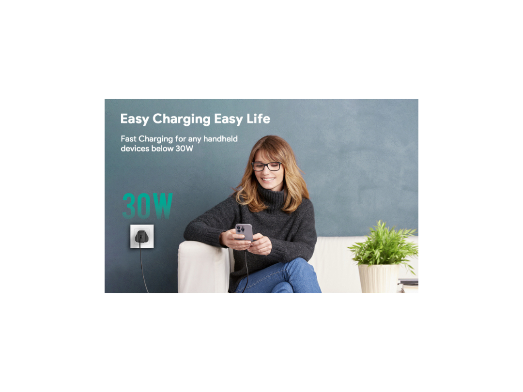 Buy Aukey Portable 30W PD Wall Charger – Compact Fast Charging Black in Qatar