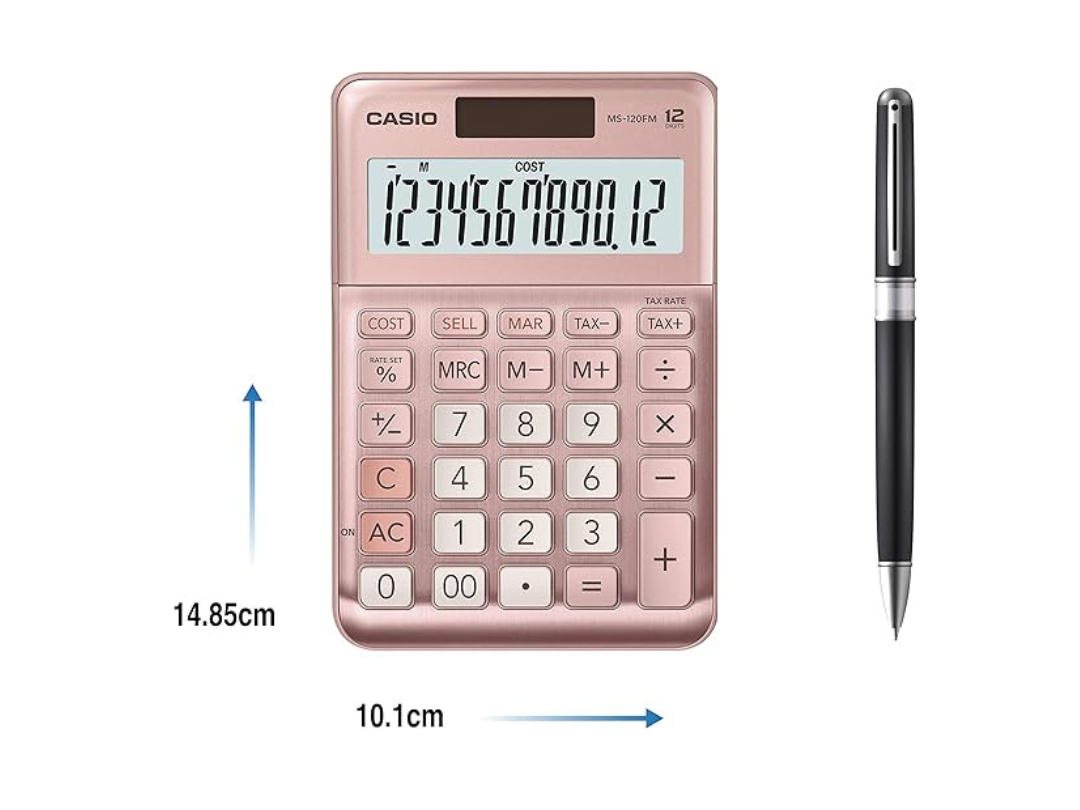 Buy Casio MS-120FM-PK-W-DP Digital Mini Desktop Calculator Pink, in Qatar