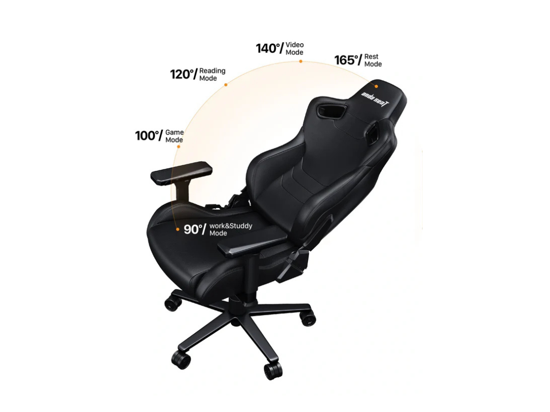 AndaSeat Kaiser Frontier XL Gaming Chair - PVC Leather, Black/Red