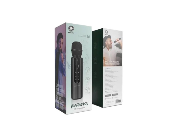 Green Lion Karaoke Microphone - Black | Wireless Bluetooth Speaker