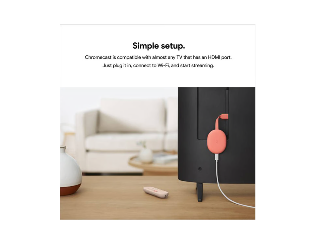 Buy Google Chromecast with Google TV (Sunrise/Pink) 4K HDR, in Qatar