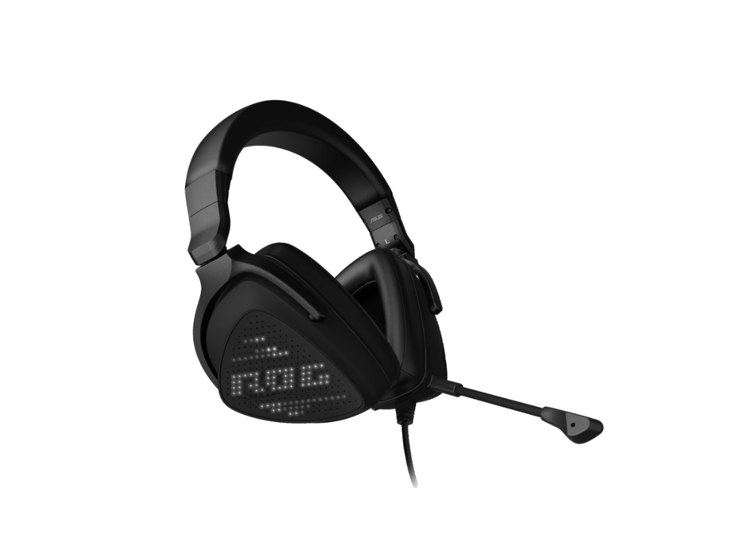 ASUS ROG Delta S Animate Lightweight USB-C gaming headset with customizable AniMe Matrix display, AI Noise-Canceling Mic, compatible with PCs, PlayStation 5, Nintendo Switch