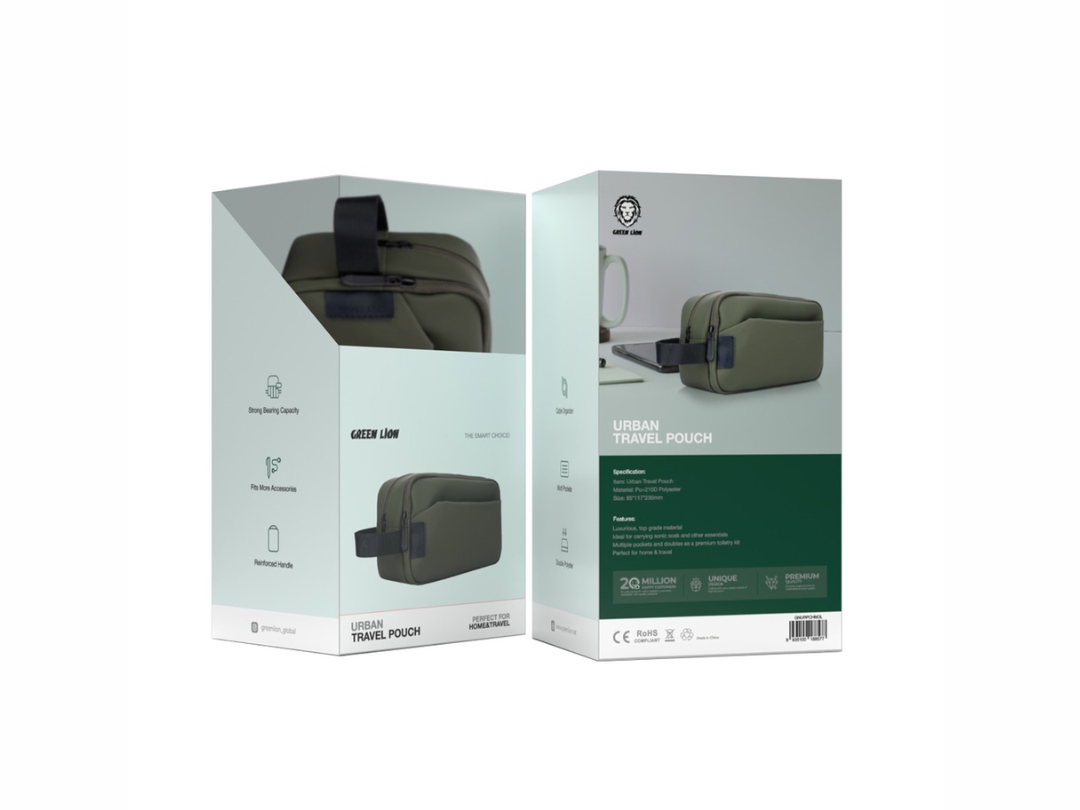 Green Lion Urban Travel Pouch Bag - Green (GNURPCHNOL) Green Lion Urban Travel Pouch Bag - Green (GNURPCHNOL)