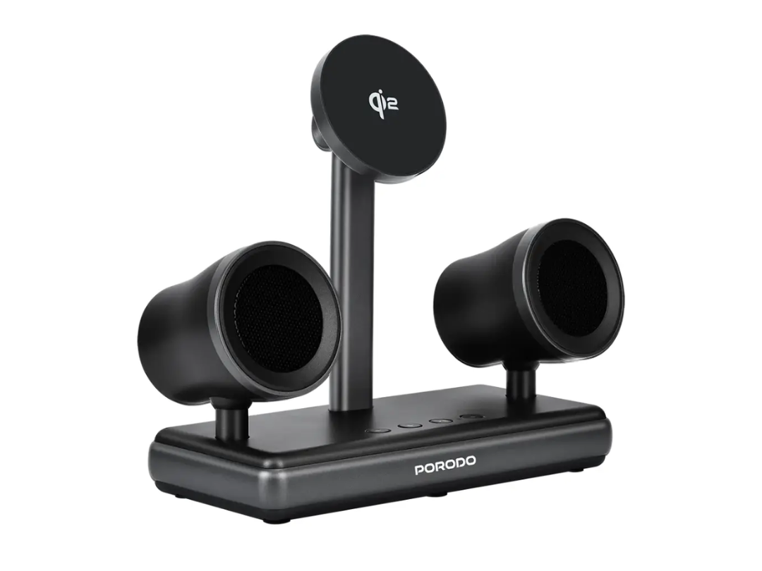 Porodo 2-in-1 Speaker Charging Dock – Black | Same-Day Qatar Delivery