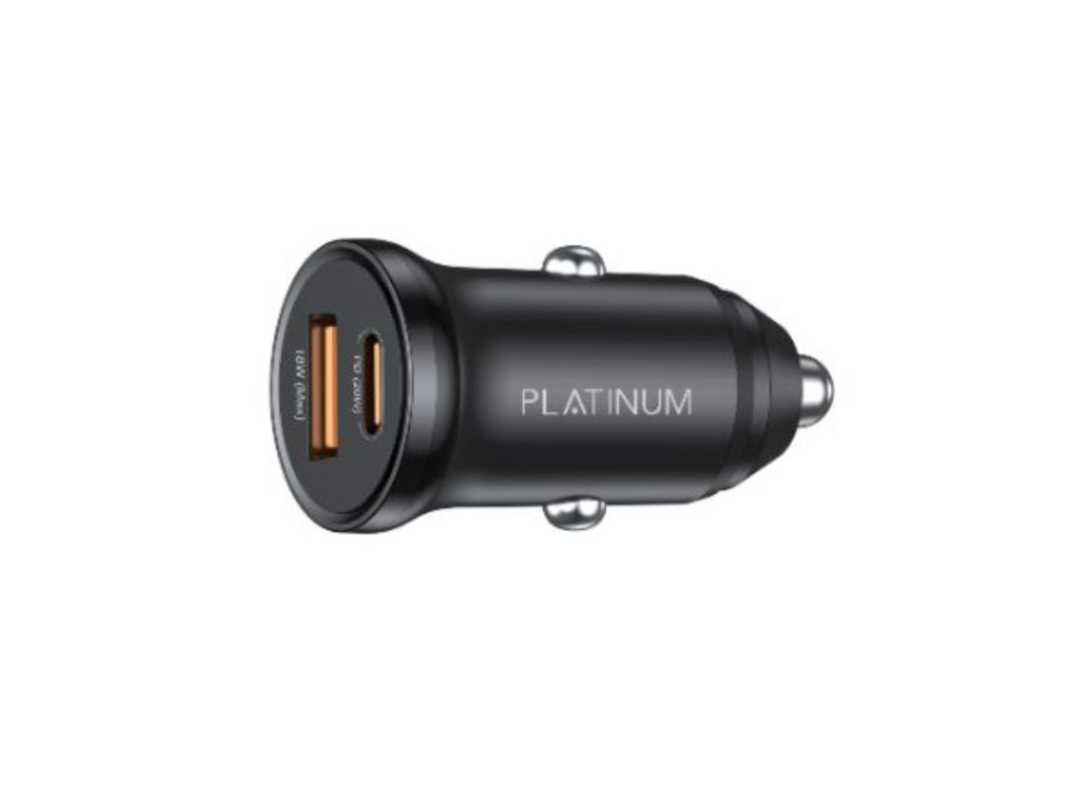 Buy Platinum Mini Car Charger PD 20W + QC - Fast Charging, Black in Qatar