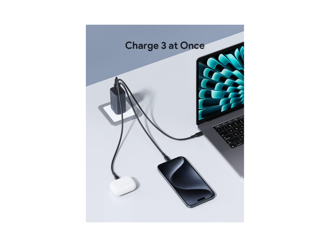 Buy Aukey PA-B6U 67W UFCS 3-Port Wall Charger Fast Multi-Device Charger in Qatar