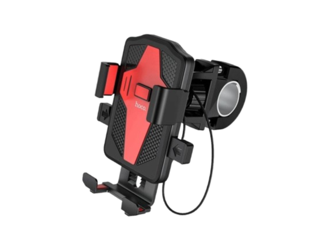 Hoco CA73 One-Touch Universal Bicycle & Motorcycle Holder  Black & Red