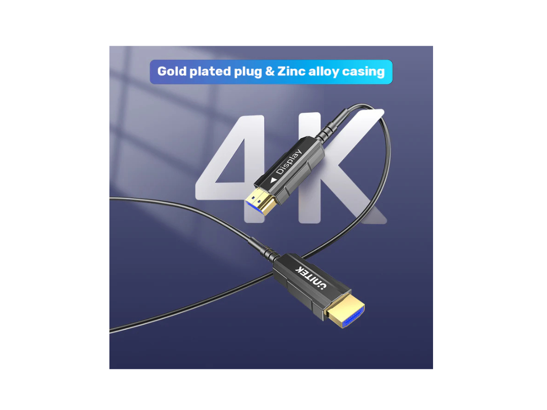 Unitek 15M 4K HDMI 2.0 Fiber Optic Cable - 60Hz, High-Speed, HDR