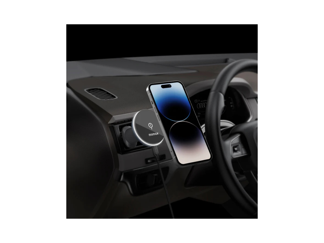 Buy Momax Q.Mag Mount 5 Magnetic Wireless Charging Car Mount - Vent in Qatar