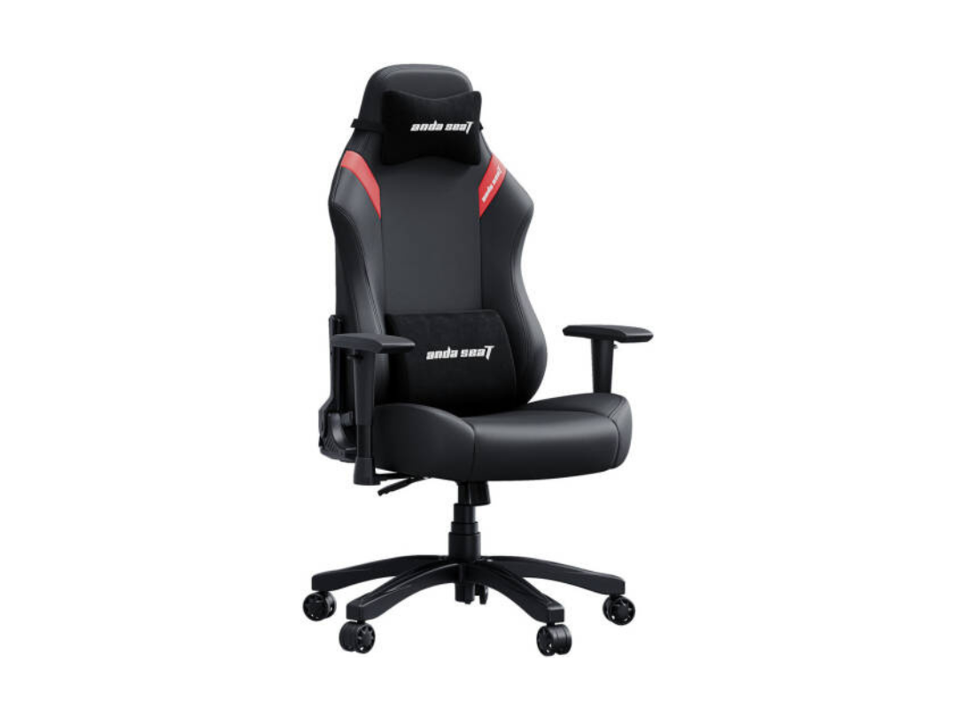 AndaSeat Luna Gaming Chair - PVC Leather, Black/Red, Ergonomic