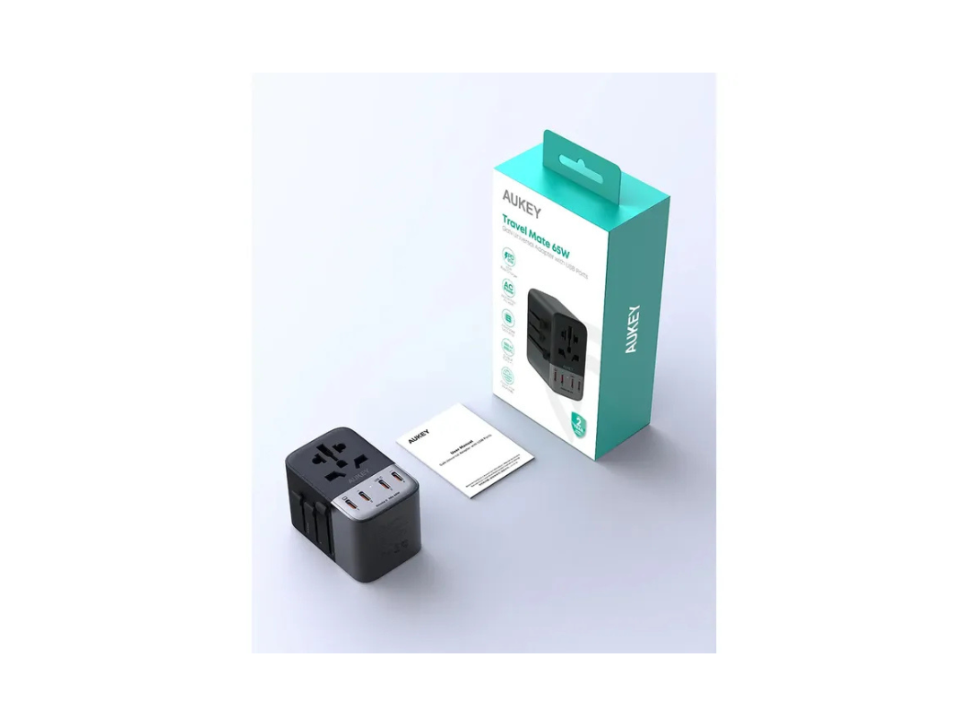 Buy Aukey PA-TA08A-GY 65W Travel Adapter 4C1A – Compact & Fast Charging in Qatar