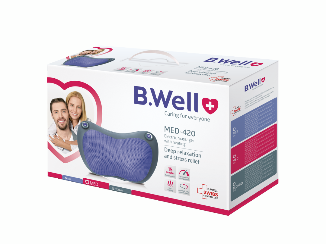 B.Well MED 420 Electric Cushion Massager with Heating Function with mains adapter & car adapter - For Home or Car B.Well MED 420 Electric Cushion Massager with Heating Function with mains adapter & car adapter - For Home or Car