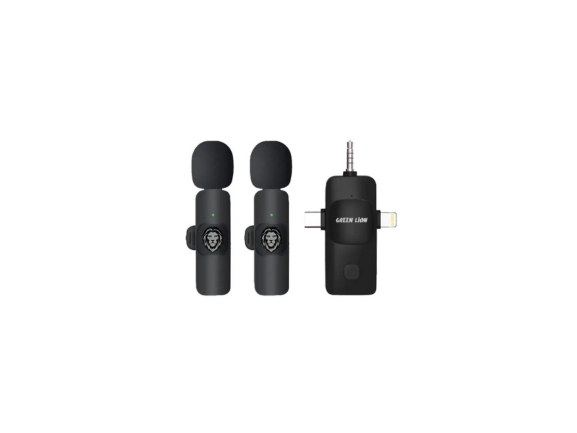 Green Lion 3 IN 1 Microphone Type-C / Lightning / Aux - Green