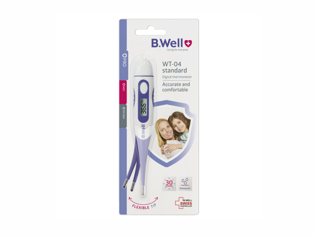 B.Well Pro 04 STANDARD WT-04 Standard Digital thermometer (flexible tip, 30 sec, Waterproof) B.Well Pro 04 STANDARD WT-04 Standard Digital thermometer (flexible tip, 30 sec, Waterproof)