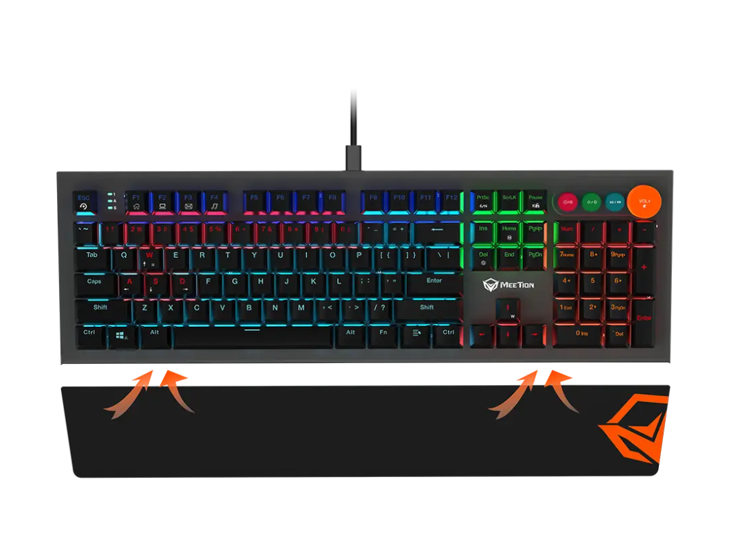 Buy Meetion MK500 RGB Mechanical Gaming Keyboard with Palm Rest – in Qatar