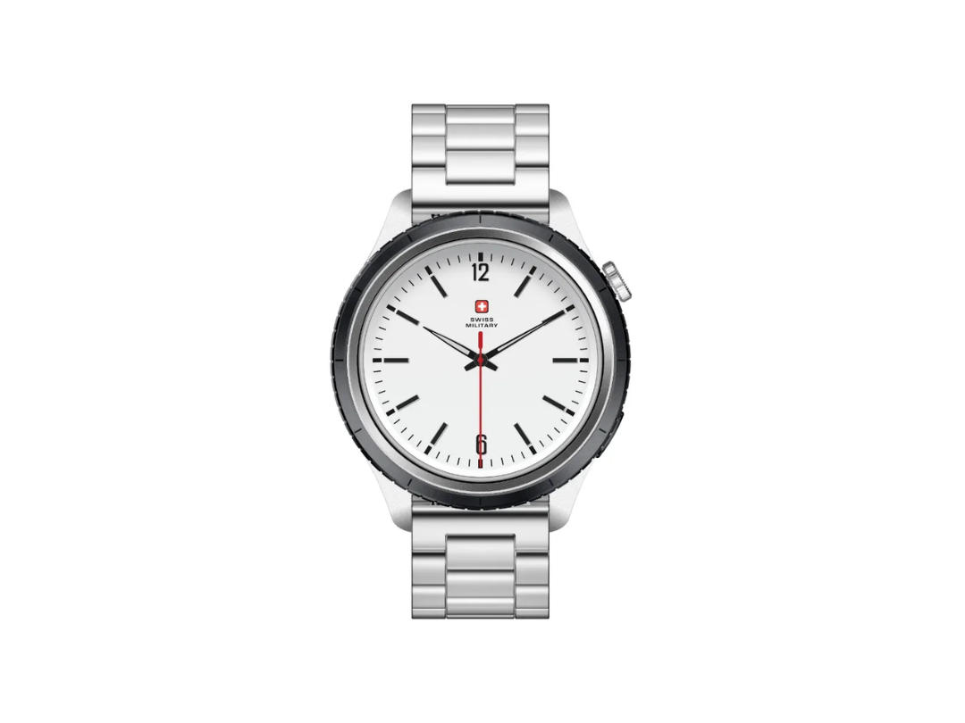 Swiss Military DOM 8 Smartwatch with Silver Strap and Black/Blue/Green Watch Ring (2 Year Warranty) Swiss Military DOM 8 Smartwatch with Silver Strap and Black/Blue/Green Watch Ring (2 Year Warranty)