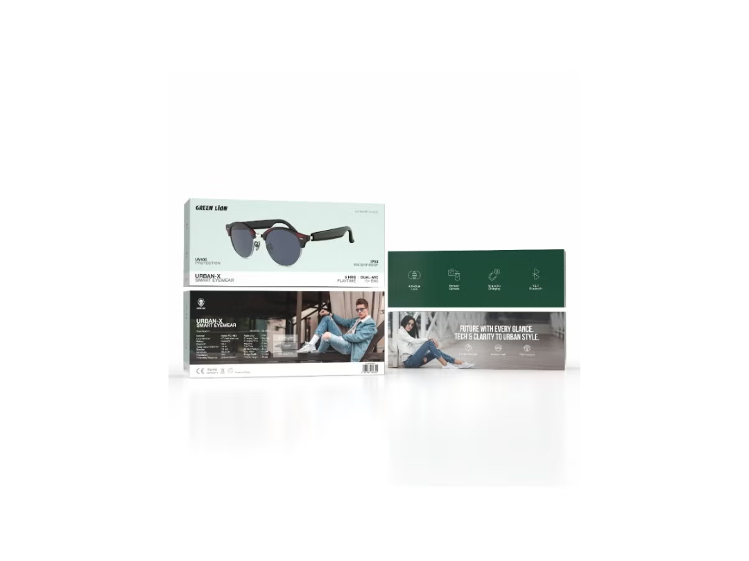 Green Lion Urban-X Smart Eyewear Sunglass with UV 400 Protection & TWS Function Red Smart Glass- GNURBNXRD Green Lion Urban-X Smart Eyewear Sunglass with UV 400 Protection & TWS Function Red Smart Glass- GNURBNXRD