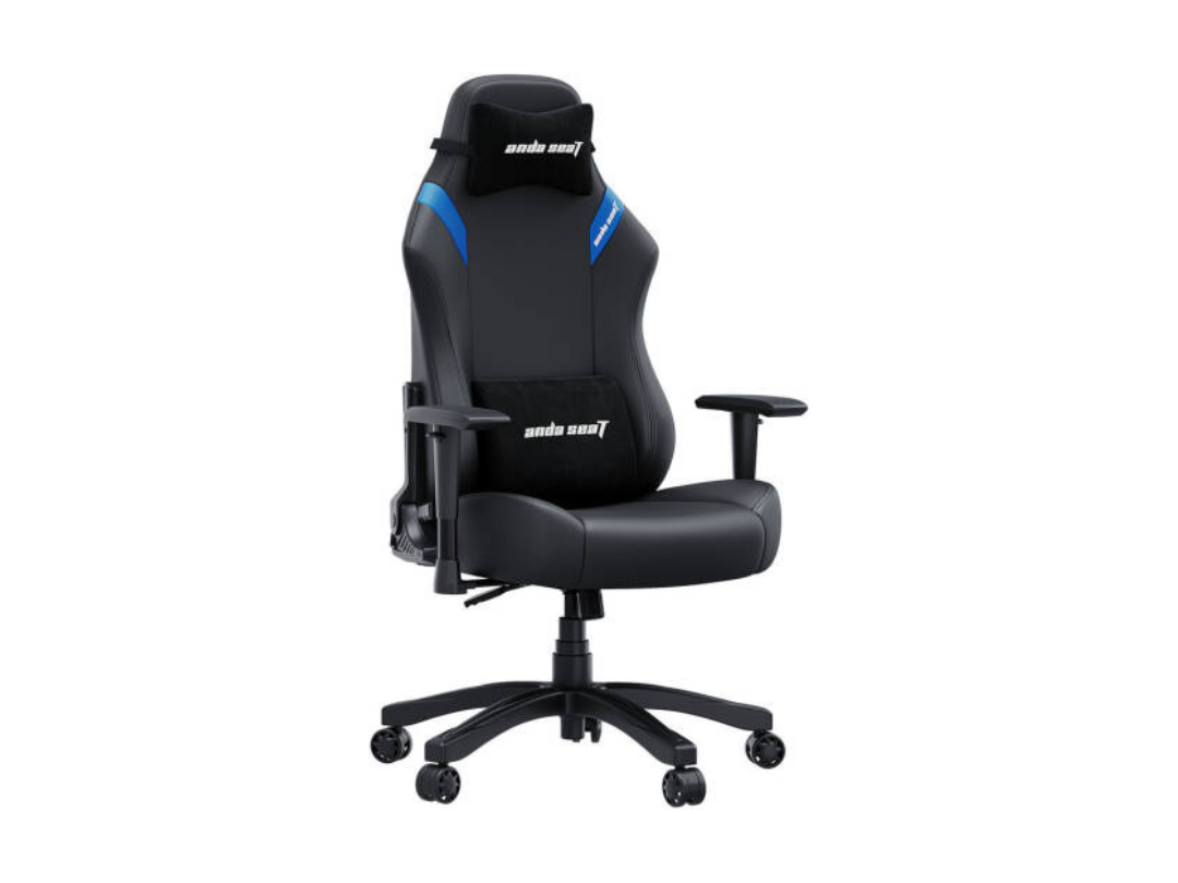 AndaSeat Luna Gaming Chair - PVC Leather, Adjustable, Black/Blue