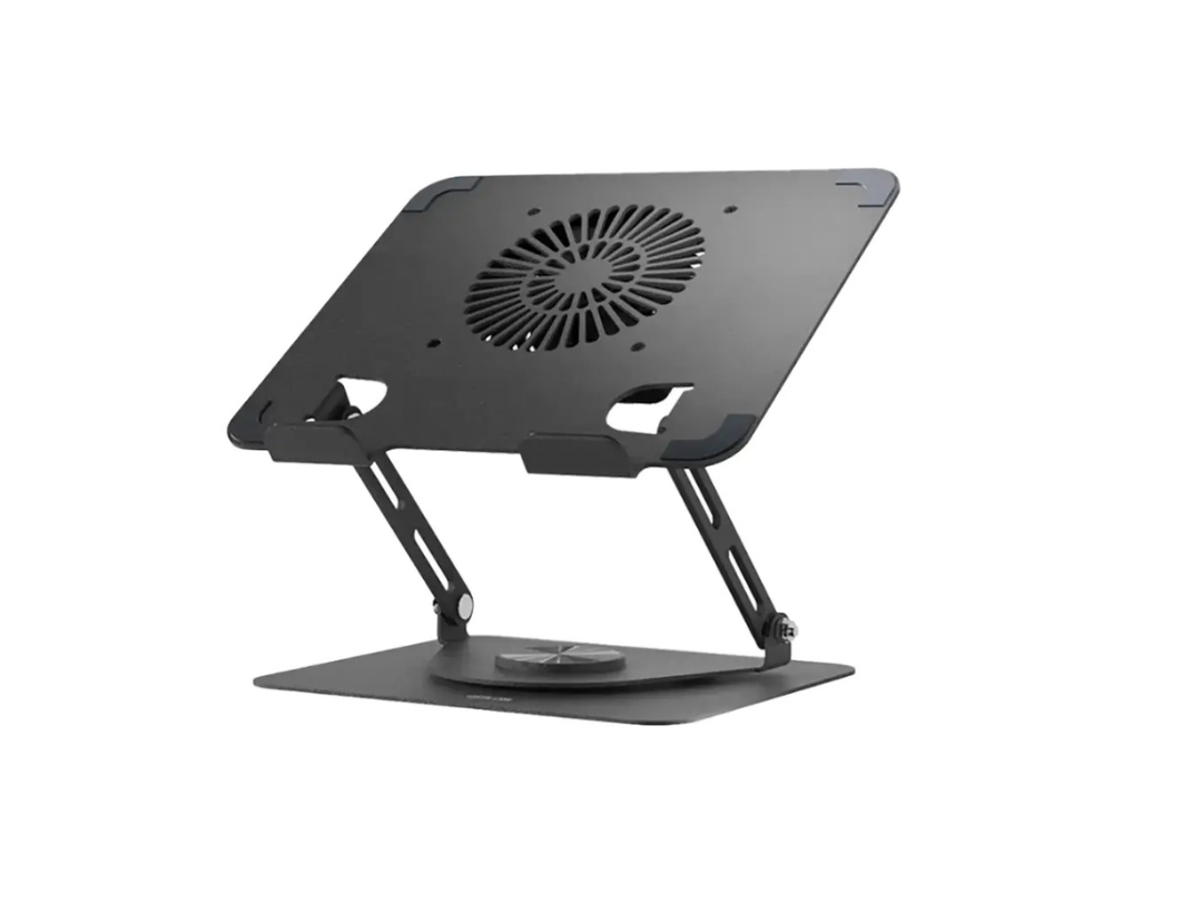 Green Lion Adjustable Laptop Stand with Cooling Fan - Black | Qatar