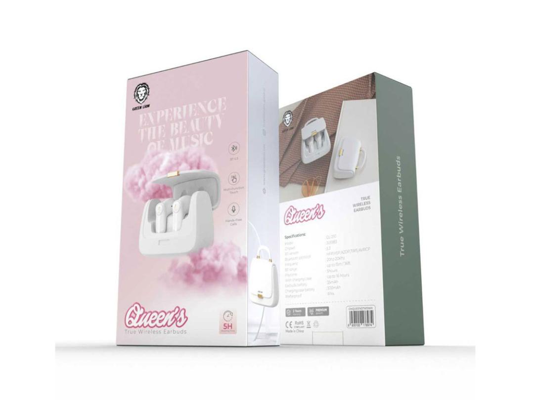 Order Green Lion Queen's True Wireless Earbuds - White in Qatar