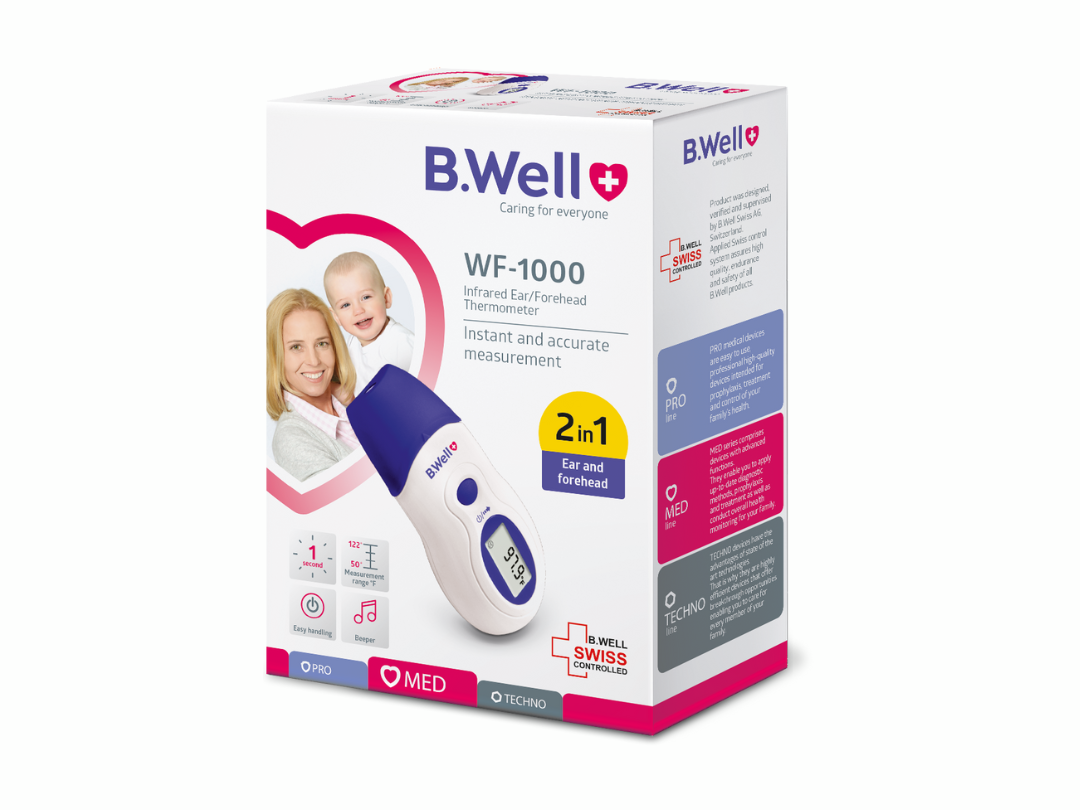 B.Well WF 1000 WF-1000 Electronic Medical Infrared Ear/Forehead 2 in 1 Thermometer B.Well WF 1000 WF-1000 Electronic Medical Infrared Ear/Forehead 2 in 1 Thermometer