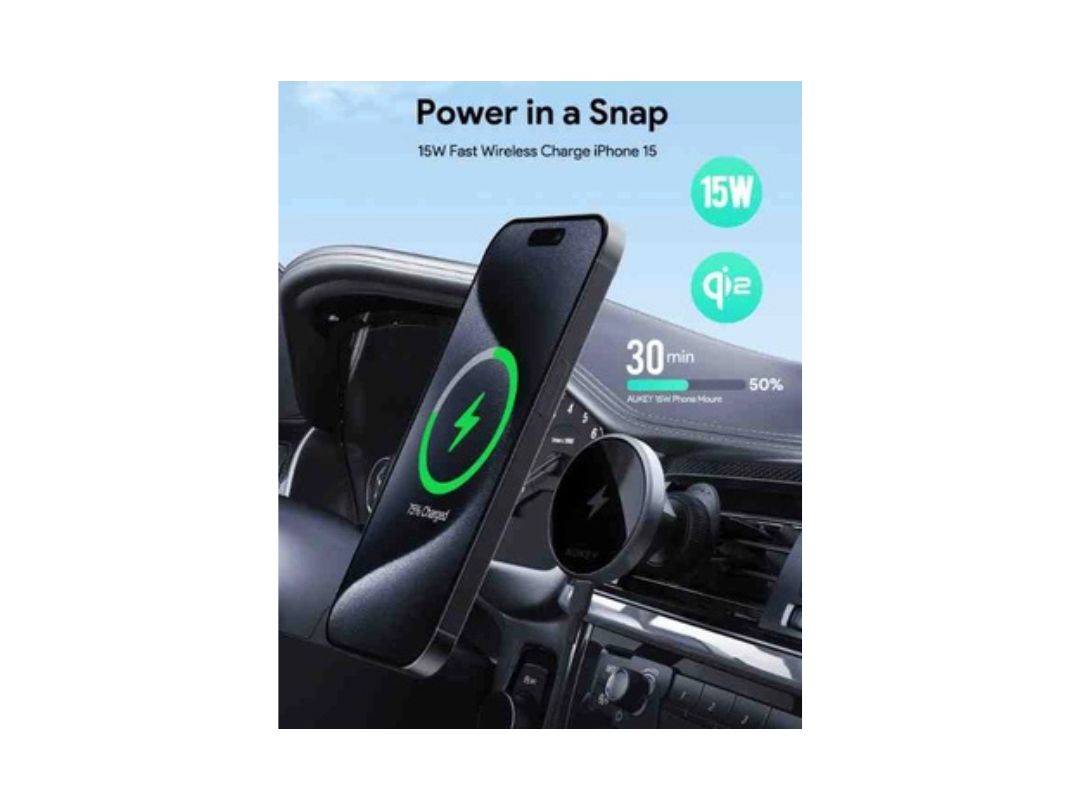 Buy Aukey MagLink Dash Magnetic Phone Mount 15W Wireless Charging in Qatar