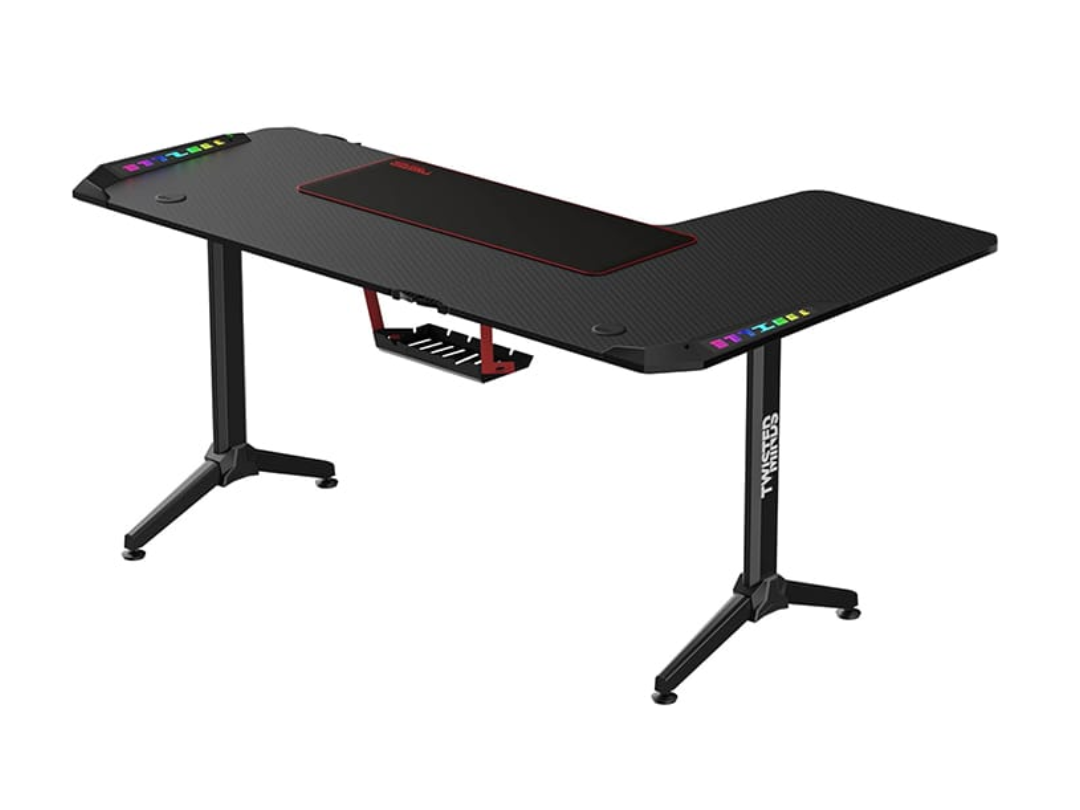 Buy Twisted Minds Warrior L-Shaped RGB Gaming Desk – Black | in Qatar