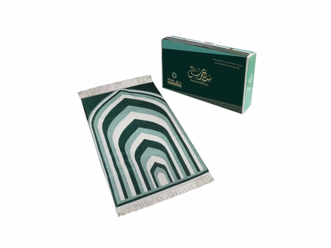 Sundus Royal Turkish Prayer Mat with 3-Layer Memory Foam - Prayer Rug for Knee & Joint Support (120 × 70 cm)