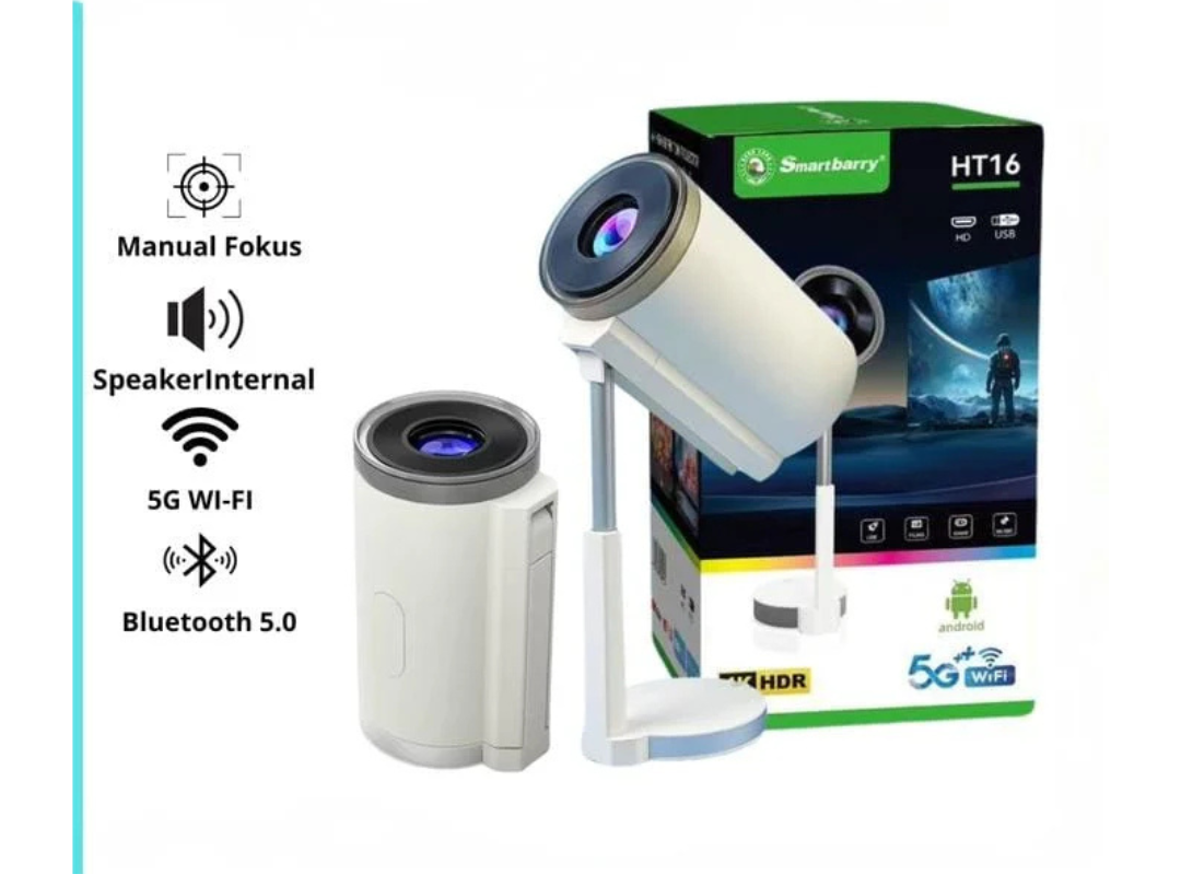 Buy SmartBarry HT16 4K HDR Android Projector | in Qatar