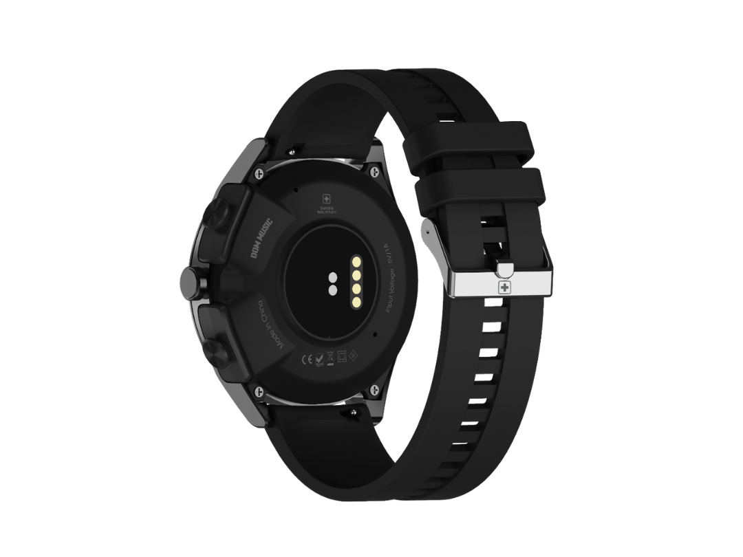 Swiss Military DOM Music Series 1 Smartwatch – Black | Same-Day Qatar